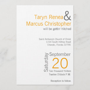 12x18 Modern Mustard Gray Zickzack Hochzeit Einlad Einladung