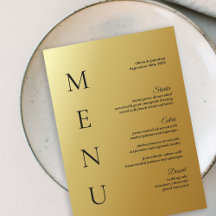 12x18" Modern Ombre Gold WedelTable Menu Card