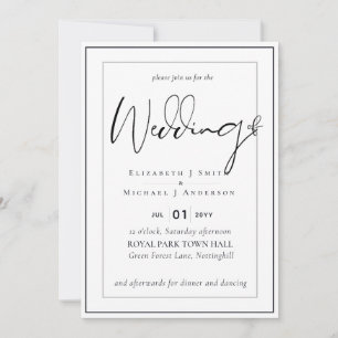 12x18 Modern Script Overlay Budget Hochzeit lädt e