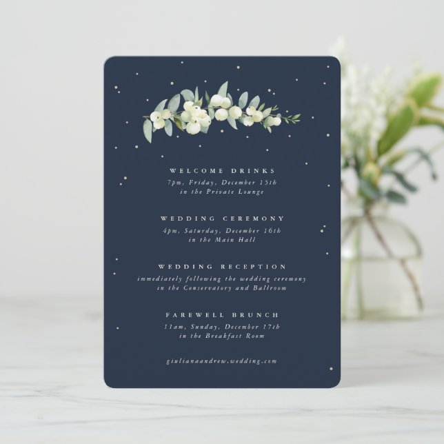 12x18 Navy Snowberry+Eukalyptus Hochzeitspaar (Stehend Vorderseite)