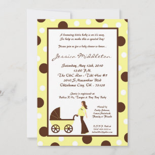 12x18 Neu Yellow Mama Carriage Baby Shower Einladu Einladung