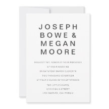 12x18 New Goth Minimalistisch Hochzeit Einladung