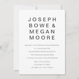 12x18 New Goth Minimalistisch Hochzeit Einladung