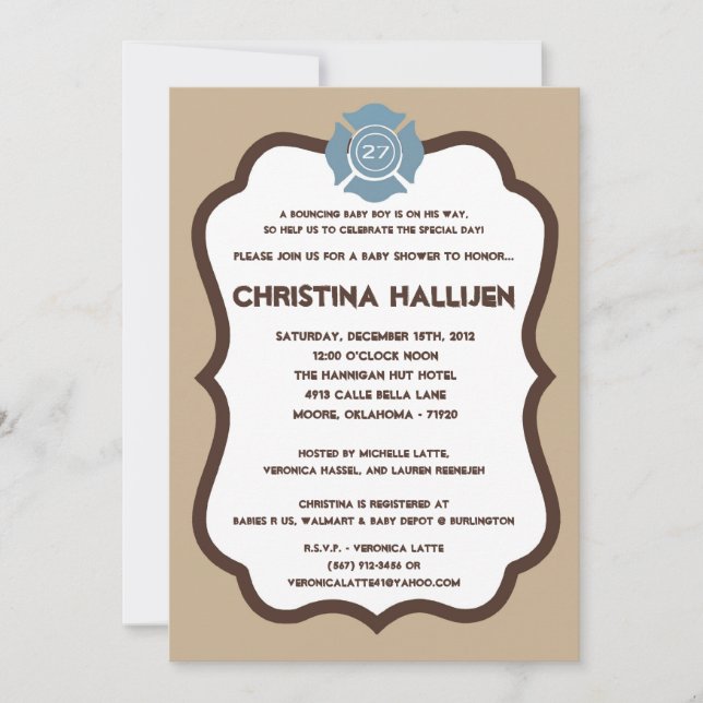 12x18 Nojo Fire Motor Kinderdusche Einladung (Vorderseite)