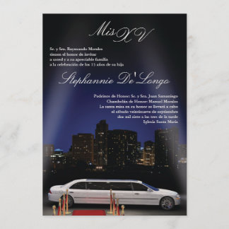 12x18 NY City Limo Quinceanera Einladung