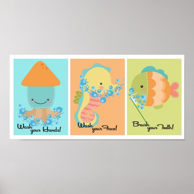 12x18 Ocean Fish Tintenfisch Sea Horst Baden Poster (Vorne)