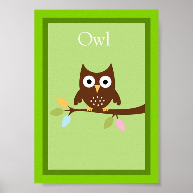 12x18 Owl Forest Friends Wall Kunst Poster (Vorne)