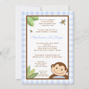 12x18 Papagayo Monkey Safari Babydusche Einladung