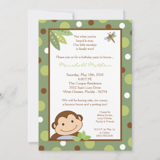 12x18 Papgayo Monkey Jungle Geburtstagsparty Einla Einladung