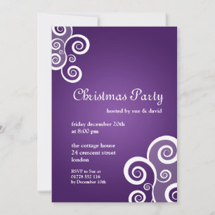 12x18 Party Einladung Elegante Wirbel Lila