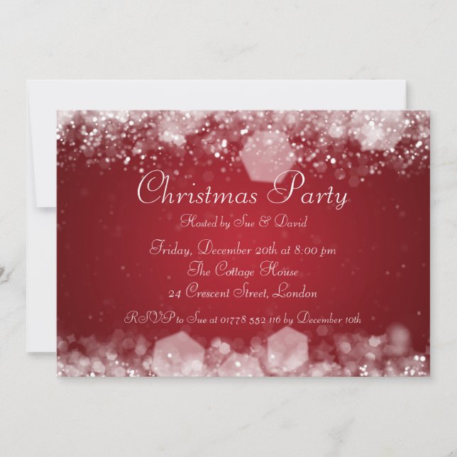 12x18 Party Einladungs-elegantes funkelndes Einladung (Vorderseite)