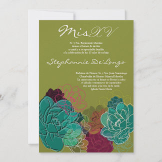 12x18 Peony Blume Quinceanera Birthday Einladung