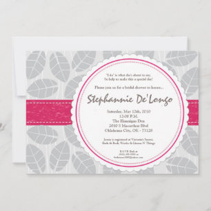 12x18 Pink Band Leaf Foliage Brida Dusche Einladun Einladung