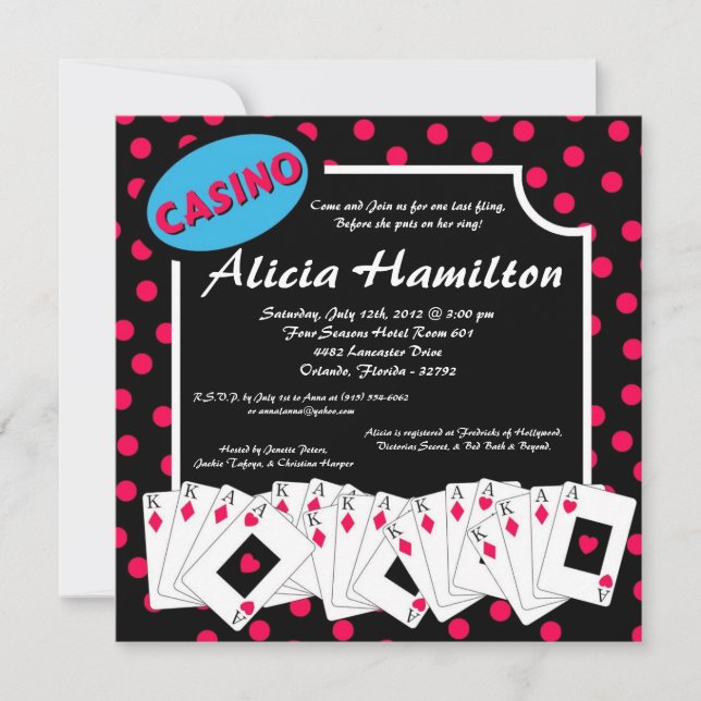 12x18 Pink & Blue Las Vegas Bachelorette Einladung (Vorderseite)