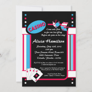 12x18 Pink & Blue Las Vegas Bachelorette Einladung