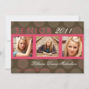 12x18 Pink Circle Polka Foto Senior Ankündigung