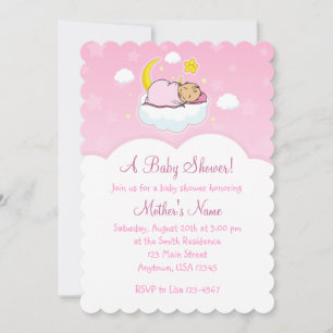 12x18 Pink Cloud Baby Girl Shower Einladungen