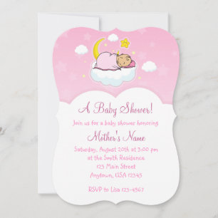 12x18 Pink Cloud Baby Girl Shower Einladungen