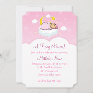 12x18 Pink Cloud Baby Girl Shower Einladungen