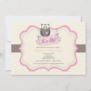12x18 Pink Hoot Owl Woodland Kinderdusche Einladun Einladung