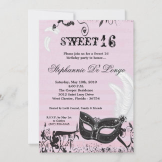 12x18 Pink Masquerade Sweet 16 Geburtstag Einladun Einladung