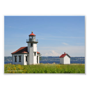 12x18 Pt Robinson Leuchtturm mit Rainier Fotodruck