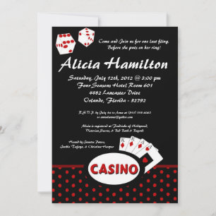 12x18 Red & Black Las Vegas Bachelorette Einladung