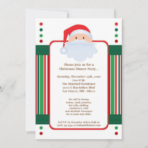 12x18 Red Santa Clause Weihnachts-Party Einladung