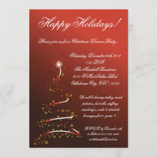 12x18 Red XMAS Party Einladung