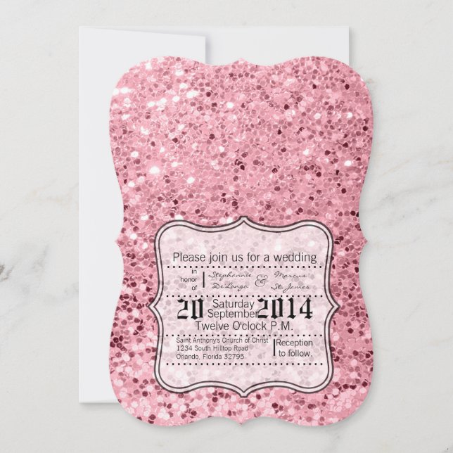 12x18 Rose Gold Glitzer Hochzeitseinladung Einladung (Vorderseite)