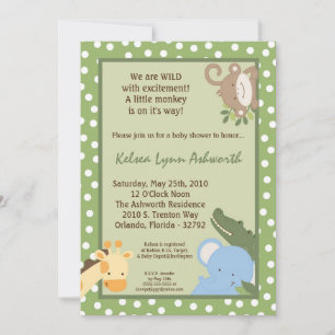 12x18 Safari Jungle ZooAnimal Baby Dusche Einladun Einladung