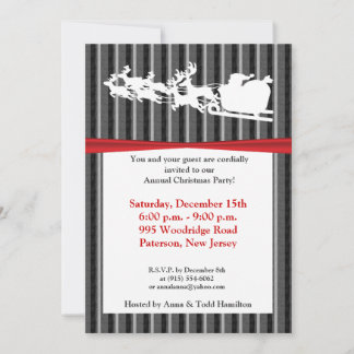 12x18 Santas Sleigh Silhouette Einladung