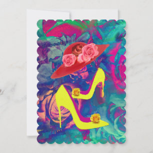 12x18 Scallope Heels und Hasen Einladung