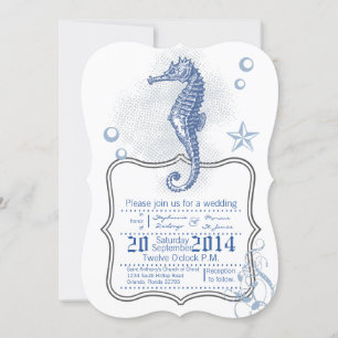 12x18 Seepferd Ocean Beach Einladung zur Hochzeit