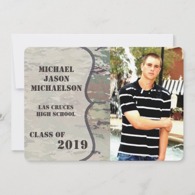 12x18 Senior Announcement Army OCP Camouflage Unif Ankündigung (Vorderseite)