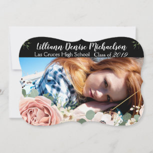 12x18 Senior Announcement Geometric Garden Black Ankündigung
