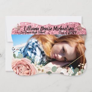 12x18 Senior Announcement Geometric Garden Rose Go Ankündigung