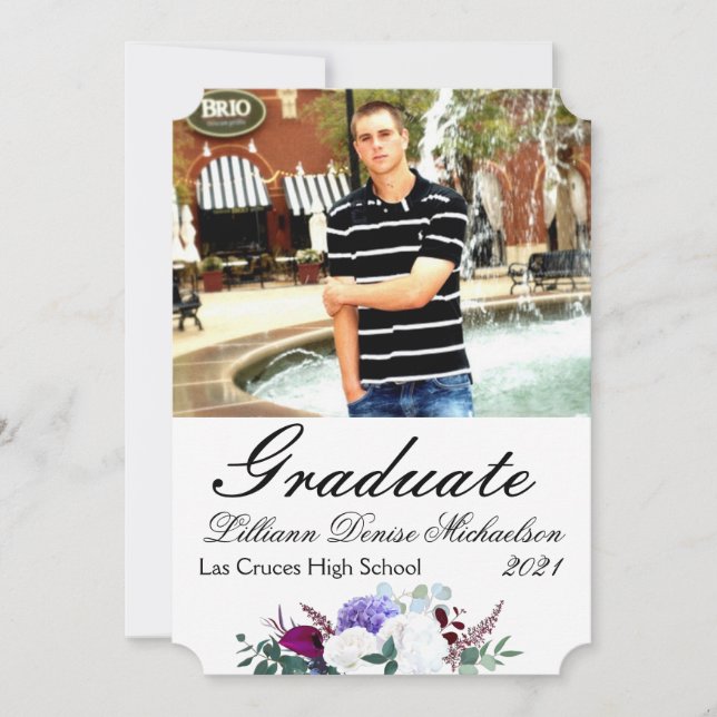 12x18 Senior Announcement Lavender Hibiskus auf We Ankündigung (Vorderseite)