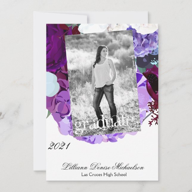 12x18 Senior Announcement Lavender Hibiskus auf We Ankündigung (Vorderseite)