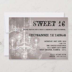 12x18 Silver Chandelier Sweet 16 Geburtstag Einlad Einladung