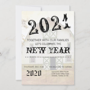 12x18 Silvester Einladung Sunset Stall Land