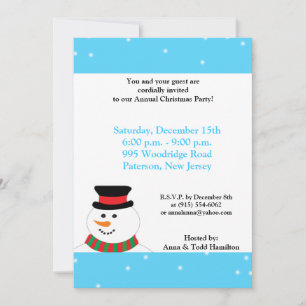 12x18 Snowy Snowman Einladung