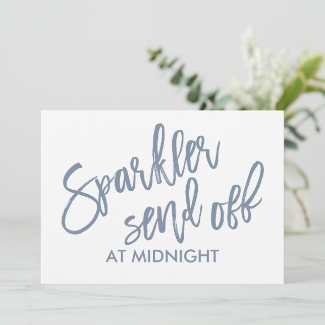 12x18 Sparkler Send-Off Sign-Brush- (Dusty Blue) (Stehend Vorderseite)