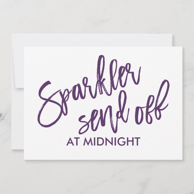 12x18 Sparkler Send-Off Sign-Brush Script (Plum) (Vorderseite)