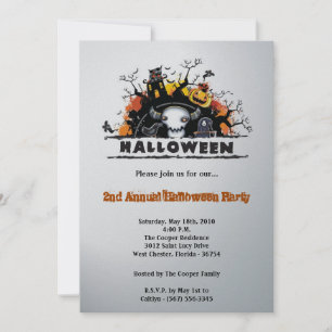 12x18 Spooky House Halloween Kostümeinladung Einladung