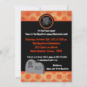 12x18 Spooky Kids Orange Halloween-Party Einladung