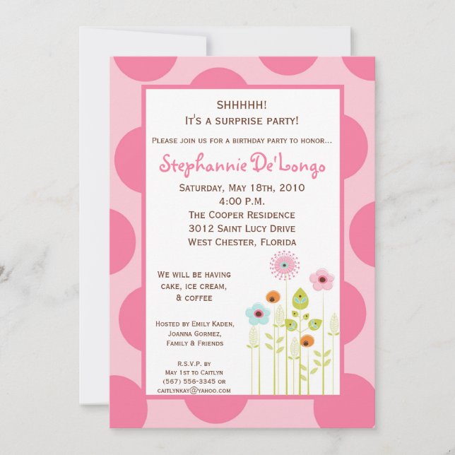 12x18 Spring Time Blume Geburtstagsparty Einladung (Vorderseite)