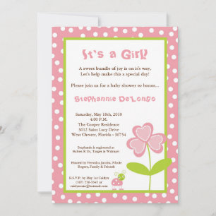 12x18 Spring Time Lady Bug Babydusche Einladung