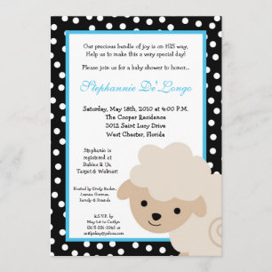 12x18 Sweet Blue Farm Sheep Baby Dusche Einladung