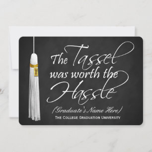 12x18 Tassel war den Hassle-Uni-Abschluss wert Einladung